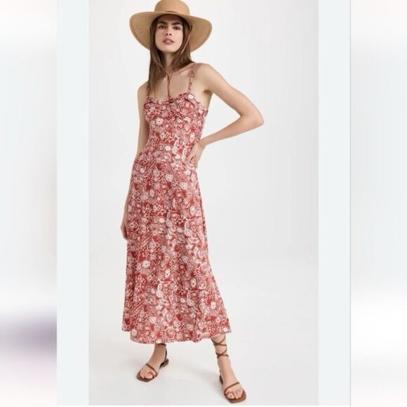 NEW Rebecca Taylor Labyrinth Slip Dress Sleeveless Side Slit Plus Size 14 - Picture 13 of 13